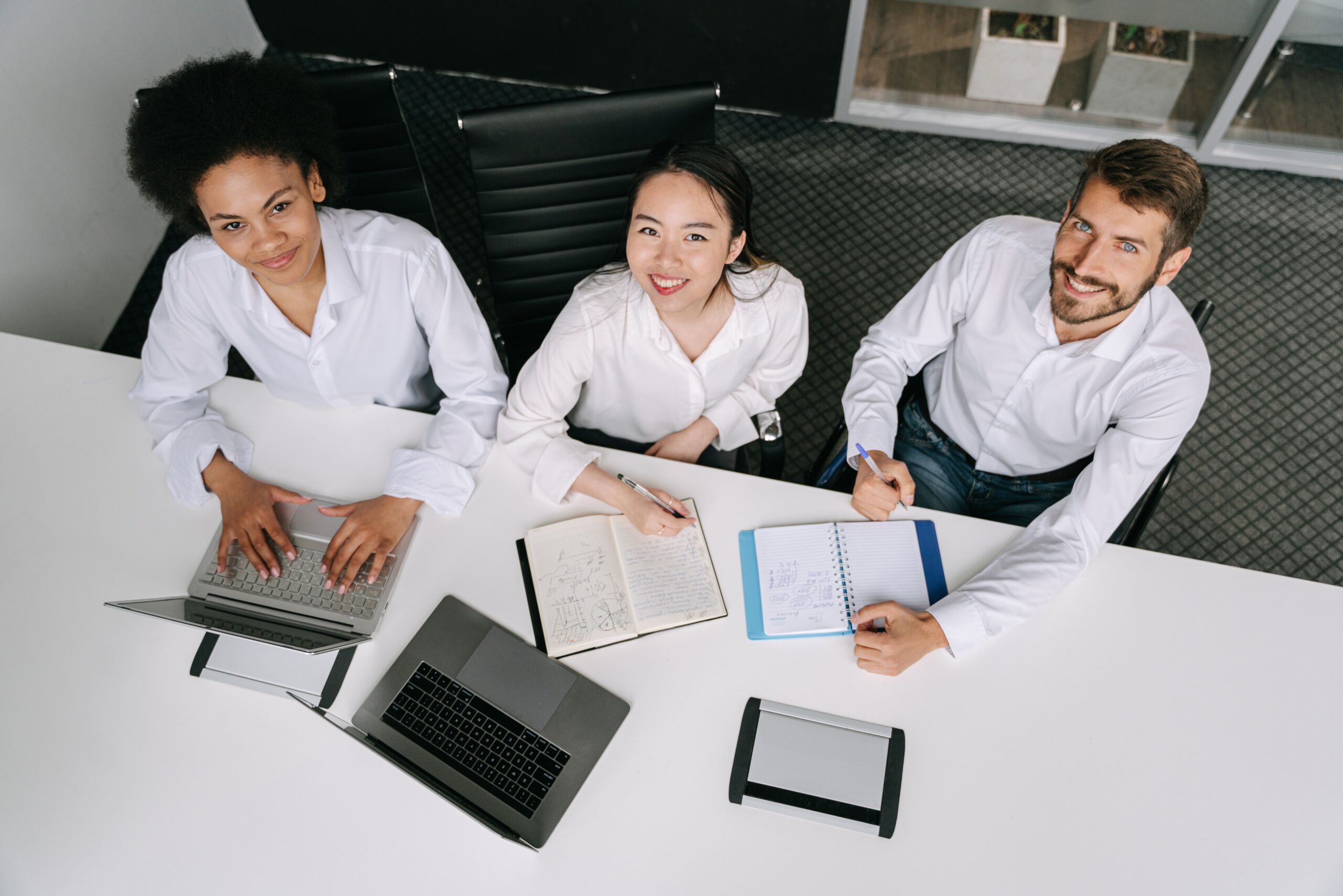 employees on desk