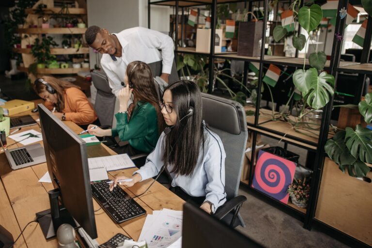 employees making calls