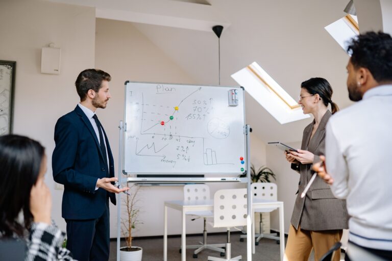 employees in a planning meeting