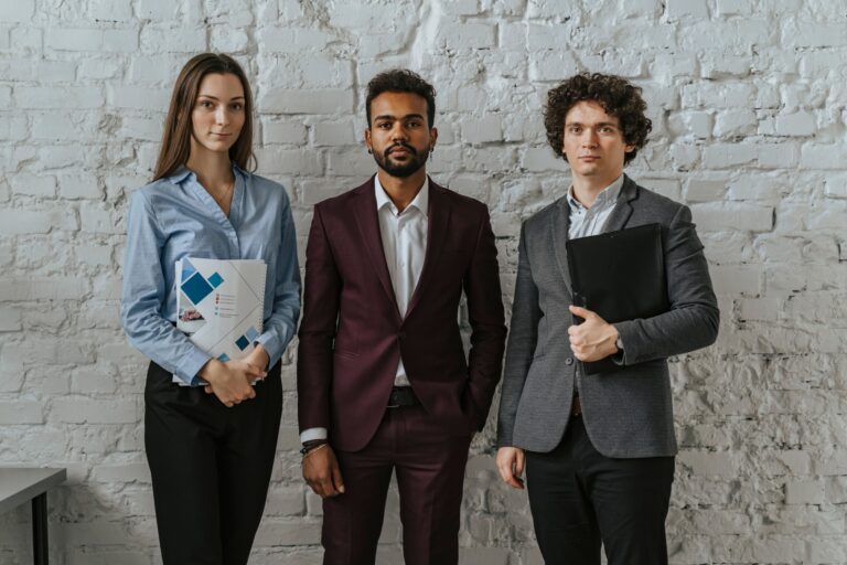 three professional people